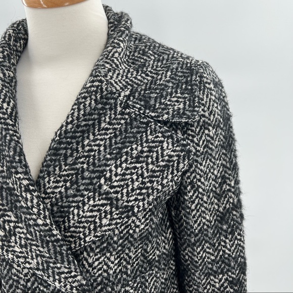 BURBERRY London herringbone double breasted wool coat size 10 - Picture 8 of 16